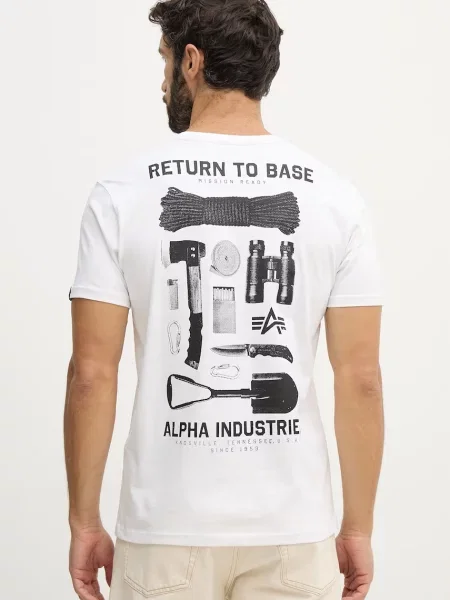 Alpha Industries tričko Return To Base bílé