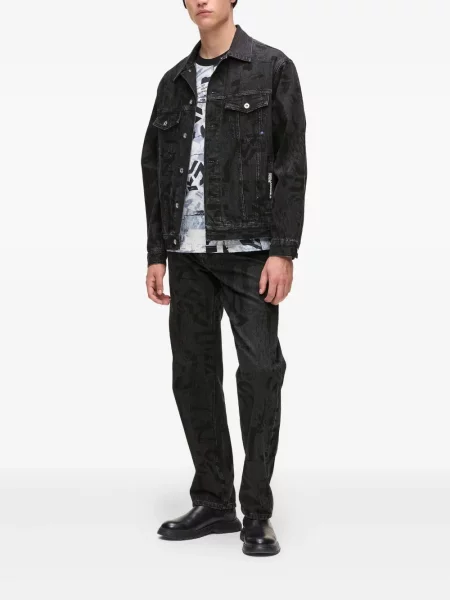 Geacă de blugi Karl Lagerfeld Jeans cu imagine negru