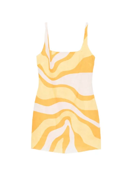 Rochie mini Cala De La Cruz cu imagine cu imprimeu abstract galben