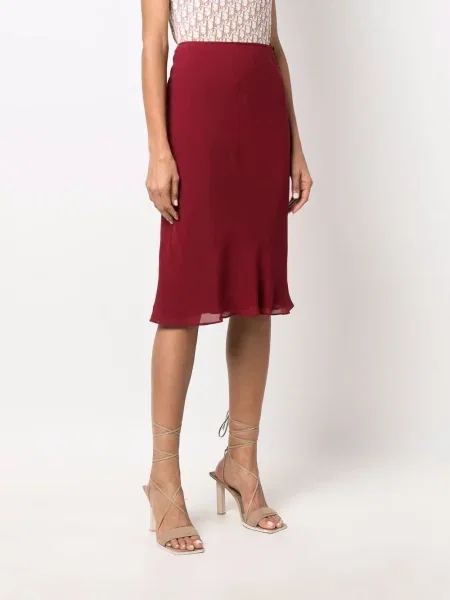 Sukně Christian Dior Pre-owned s volány červené