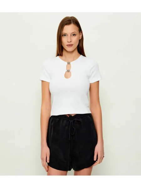 Hugo Blue Póló Diheart_B | Cropped Fit fehér
