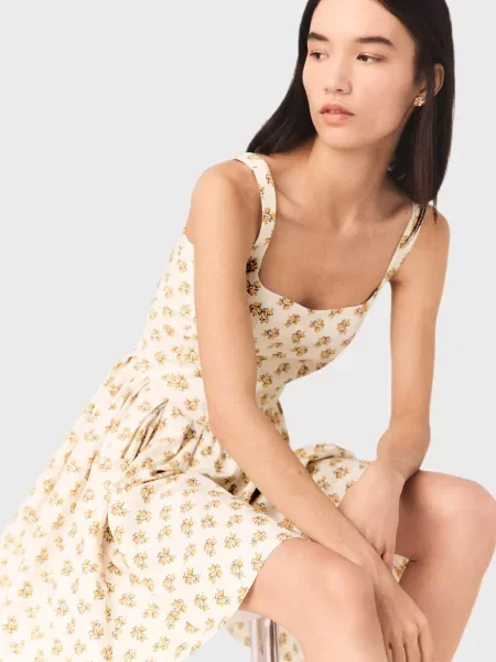 Квіткова сукня Maje з принтом жовта