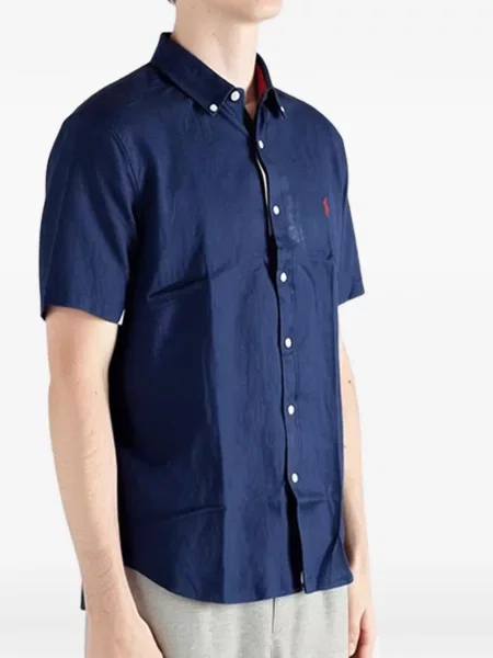 Košulja Polo Ralph Lauren s vezom plava