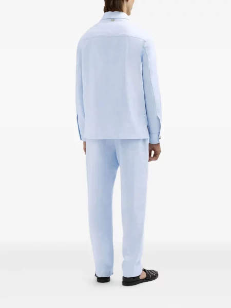 Ленен ленена риза Agnona синьо