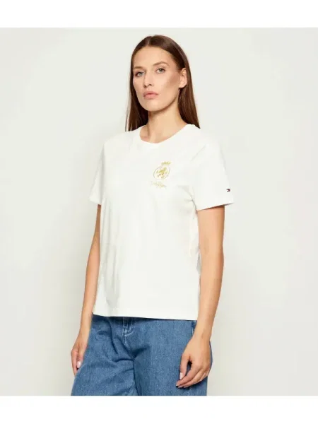 Tommy Hilfiger Tricou Gold Crest alb