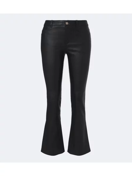 Pantaloni Stouls din piele evazate negru