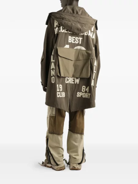 Geacă parka Dolce & Gabbana cu glugă verde