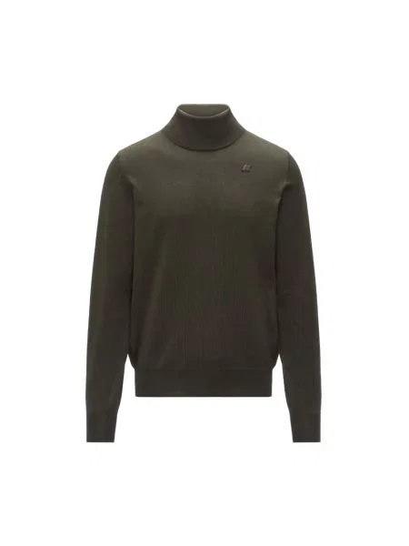 Sweter z golfem K-way do golfa zielony