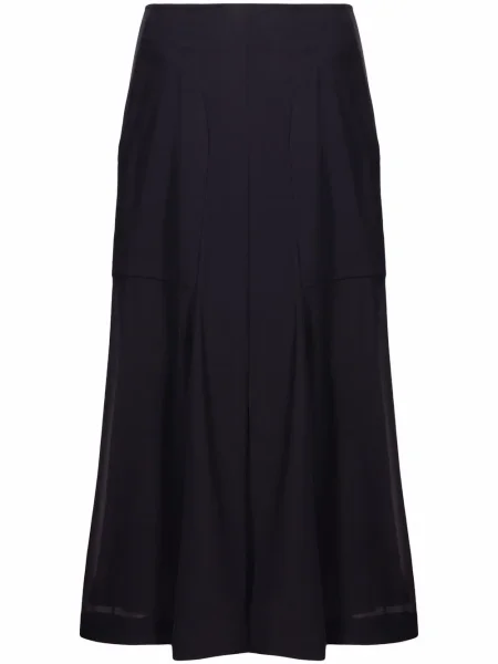 Fustă midi Salvatore Ferragamo până la genunchi negru