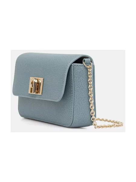Furla torebka crossbody skórzana niebieska