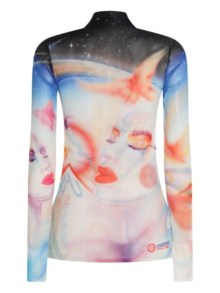 Top Casablanca cu imagine lung alb