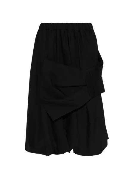 Fustă midi Noir Kei Ninomiya cu funde negru