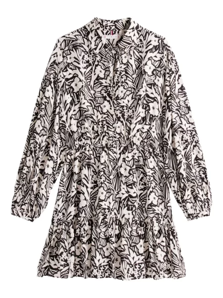 Rochie mini Tommy Hilfiger cu model floral cu imagine alb