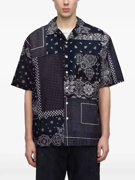 Πουκάμισο Momotaro με σχέδιο paisley μπλε