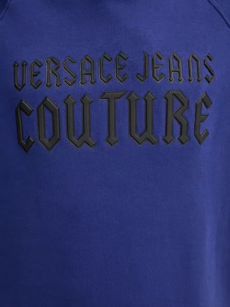 Кофта Versace Jeans Couture з капюшоном з принтом синій