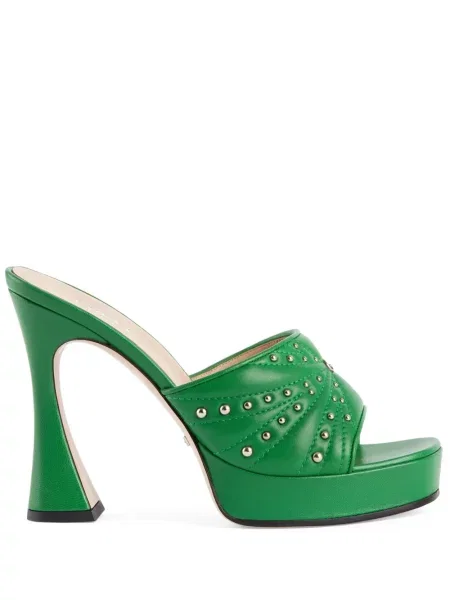 Papuci tip mules Gucci verde