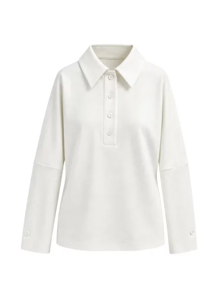Lung tricou polo Liviana Conti alb