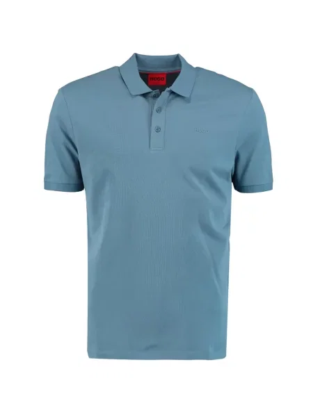 Tricou polo Hugo cu autograf albastru