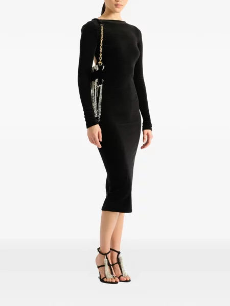 Lung rochie Balmain de catifea negru