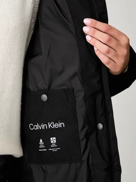 Calvin Klein Jeans дълго яке дамско черно