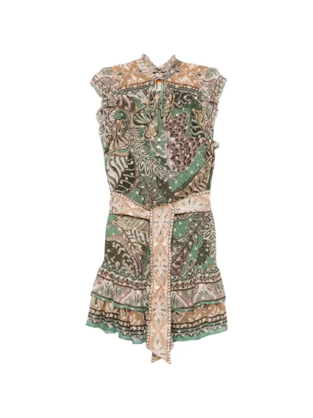 Rochie mini Farm Rio cu volane verde