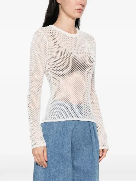 Tricou Ganni plasă alb