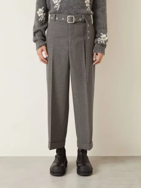 Jil Sander Chinosy Loose Fit grau szare