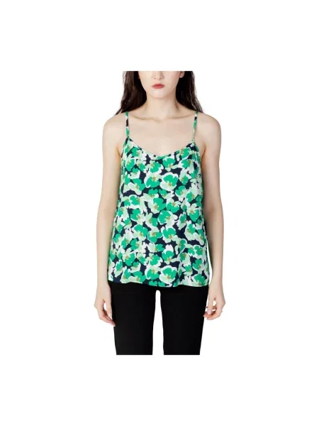 Top Jacqueline De Yong z dekoltem w serek bez ramiączek niebieski