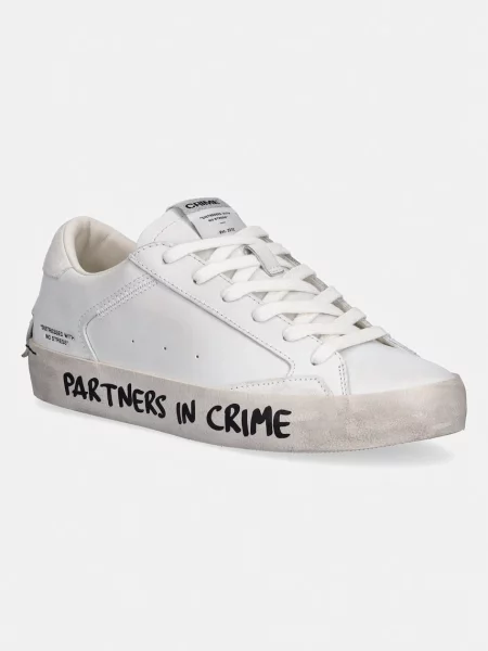 Crime London DISTRESSED superge usnjene bela