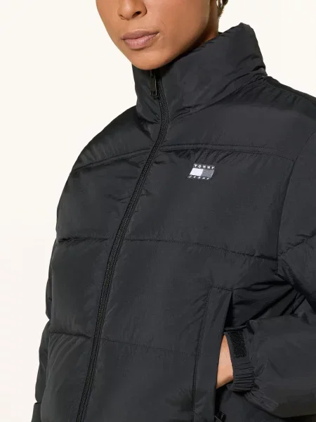 Tommy Jeans Prošívaná Bunda černá