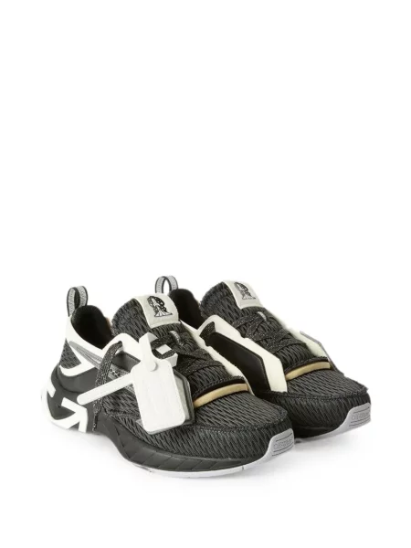 Sneakerși Off-white cu șireturi din dantelă alb