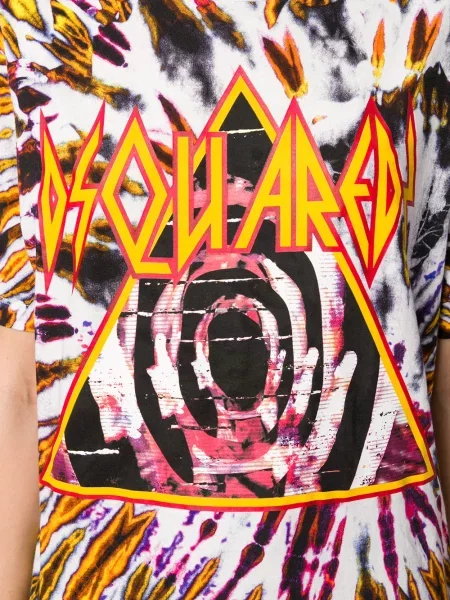 Тениска Dsquared2 с принт с tie-dye ефект черно