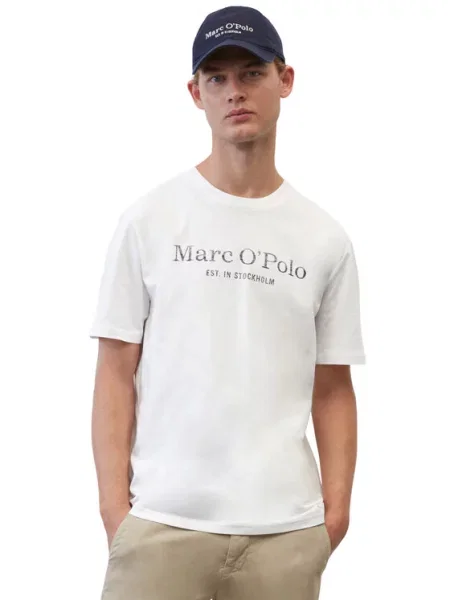Marc O'Polo Μπλουζάκι γκρι μελανζέ λευκό