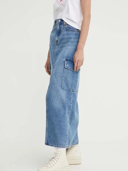 Džínová sukně Levi's maxi modré