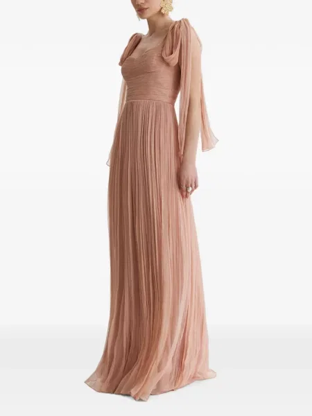 Rochie maxi Framboise de mătase roz