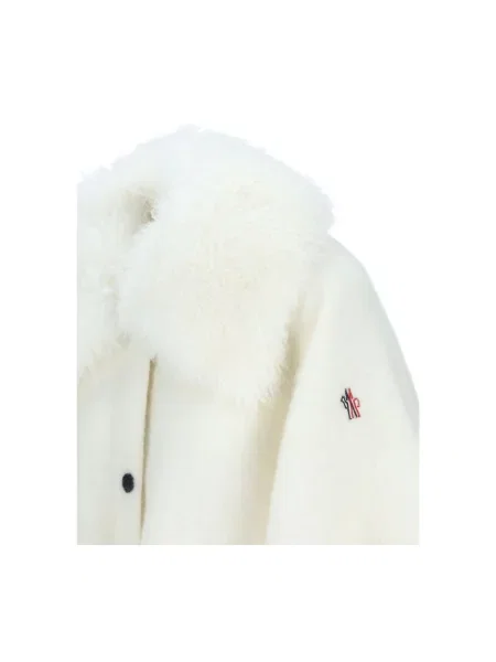 Kurtka skórzana Moncler biała