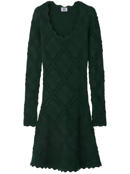 Rochie maxi Burberry tricotate lungă de costum verde