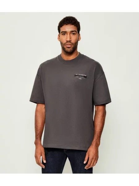 AllSaints Tricou REDACT | Oversize fit gri