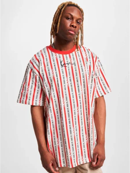 Karl Kani Tricou albastru / roșu / roșu vin negru