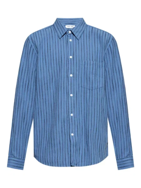 Cămașă Samsøe Samsøe cu dungi albastru