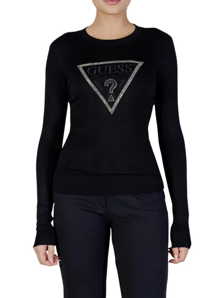 Sweter Guess z długim rękawem czarny
