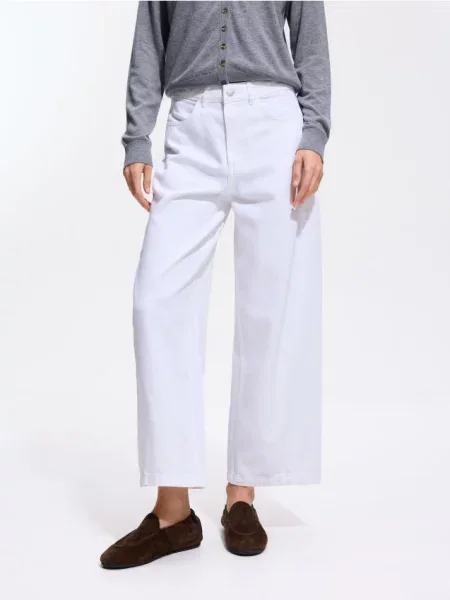 Reserved Pantaloni cu lyocell alb