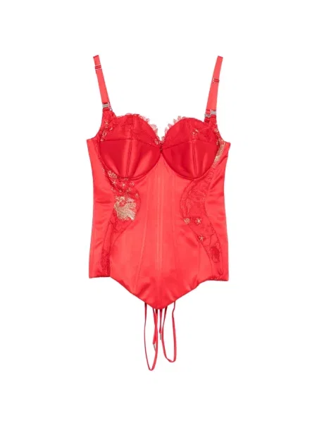 Top Mitiliane Couture din dantelă roșu
