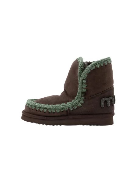 MOU Botine ESKIMO maro închis / pin verde