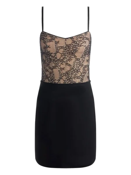 Rochie mini Alice + Olivia din dantelă de costum negru