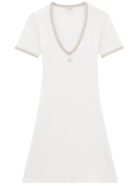 Rochie mini Courreges de costum alb