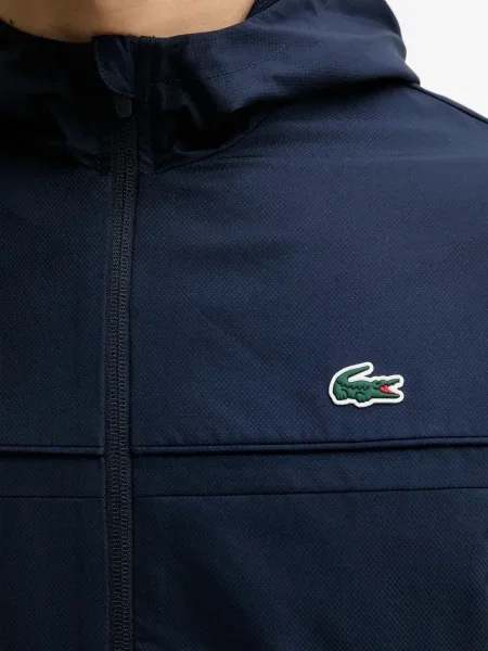 Geacă Lacoste cu glugă albastru