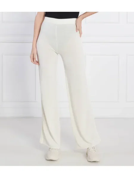 Beatrice B De lână pantaloni de tricot | Relaxed fit cu adaos de cașmir alb
