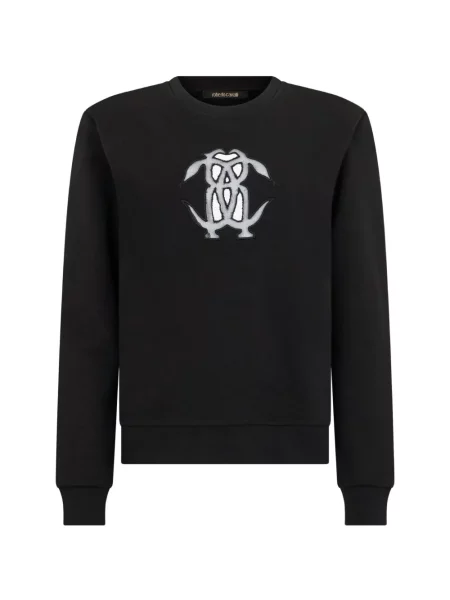 Pulover Roberto Cavalli cu broderie negru