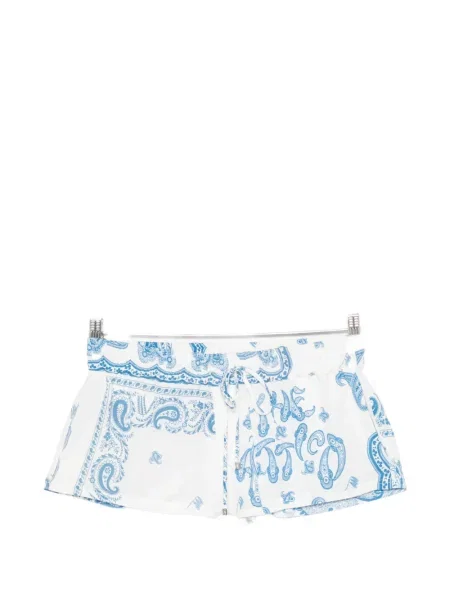 Pantaloni scurți The Attico cu model paisley cu cordon alb